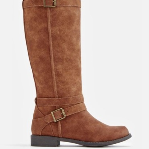 Brandnew Ride Around Faux Leather Cognac Flat Boot - Picture 3 of 5